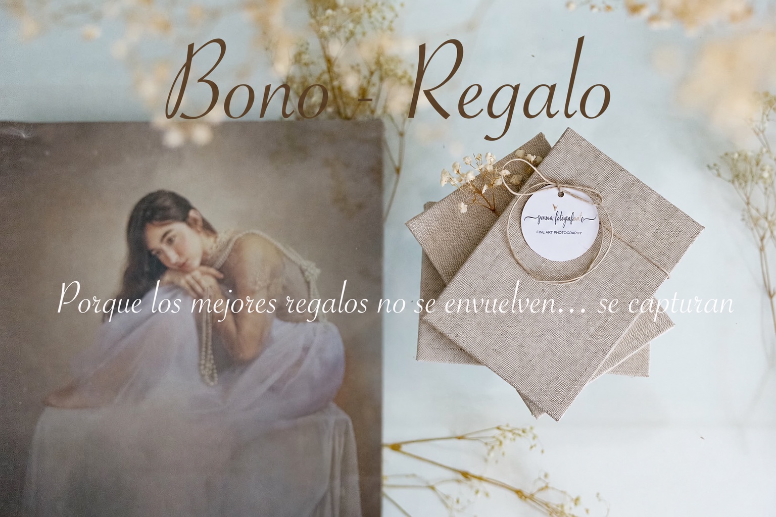 Bono regalo para regalar recuerdos en una sesión de fotos
